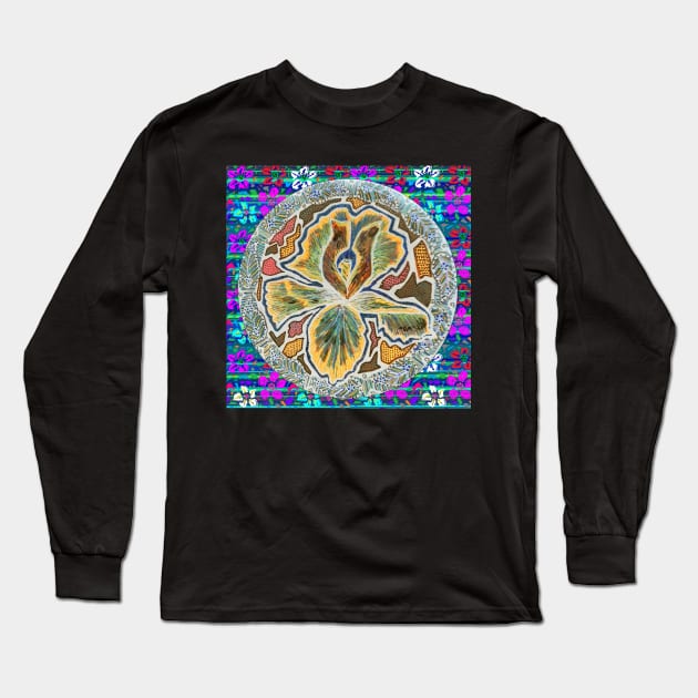 gold  flower of love LowEndGraphics Long Sleeve T-Shirt by LowEndGraphics